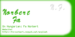 norbert fa business card